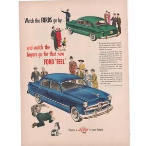 Ford Car Magazine Advertisement 1949 Color Vintage Automobilia Ford Feel